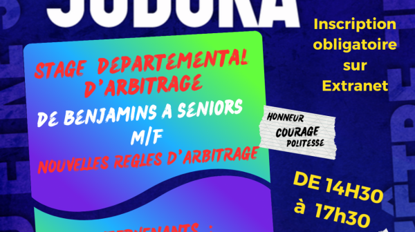 7 mars 2026 : Stage départemental d´  Arbitrage au dojo de  Saint-Avé